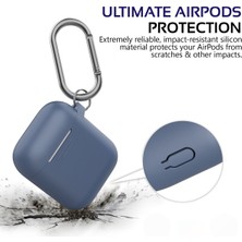 Promate Gripcase AirPods Kılıfı İnce Silikon Darbeye Dayanıklı Asma Halkalı