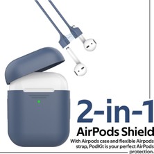 Promate Podkit AirPods Kılıfı Silikon ve Kulaklık Boyun Askı Aparatı İkili Set