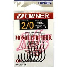 Owner 5177 Mosquito Hook Black Chrome Sinek Iğne No 3/0