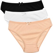 Özten 6'lı paket Jakarlı Kalp Desenli Kadın Bikini Külot 200