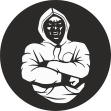 Sticker Fabrikası Boksör Sticker  9 x 9 cm Siyah