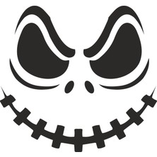 Sticker Fabrikası Fear Face Sticker  13 x 12 cm Siyah