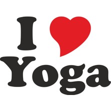 Sticker Fabrikası I Love Yoga Sticker  10 x 10 cm Renkli