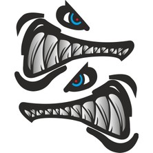 Sticker Fabrikası Kızgın Köpek Balığı  14 x 10 cm Renkli