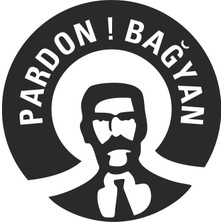 Sticker Fabrikası Pardon Bayan Sticker  14 x 14 cm Siyah