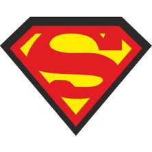 Sticker Fabrikası Süpermen Süper Men Superman Clark Kent Kripton Logo Sticker  9 x 7 cm Renkli