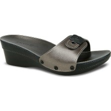 Ceyo 9927 Minelli Kadın Dolgu Topuk Terlik Platin