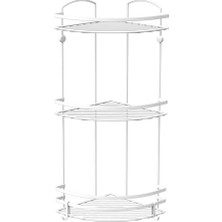 Tekno-tel 3 KATLI KANCALI BANYO KÖŞE RAFI MAT BEYAZ LM009H