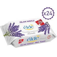 Elde  Islak Havlu Lavanta 100'LÜ x 24