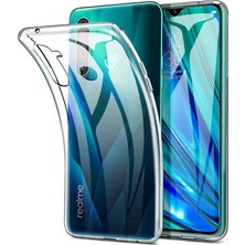 Tekno Grup Realme 5i Kılıf Darbe Emici Süper Silikon Kılıf Şeffaf + Cam Ekran Koruyucu