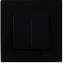 Günsan Siyah Komütatör Ikili Anahtar  Çerçeveli