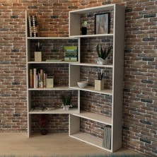 Moonlife Office Dekoratif Kitaplık Beyaz