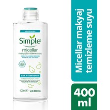 Simple Daily Skin Detox Yağlı/Karma Ciltler İçin Sert Kimyasalsız & Kekik Özü İçeren Micellar Makyaj Temizleme Suyu 400 ml