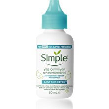 Simple Daily Skin Detox Yağlı Ciltler İçin Anında Matlaştıran Yağ İçermeyen Sıvı Nemlendirici 50 ML