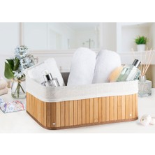 English Home Fancy Katlanabilir Sepet 40 x 30 x 16 Cm Bej