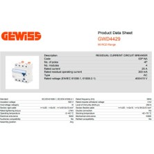 Gewiss 4X25 300 Ma Kaçak Akım Rölesi