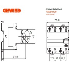 Gewiss 4X25 300 Ma Kaçak Akım Rölesi