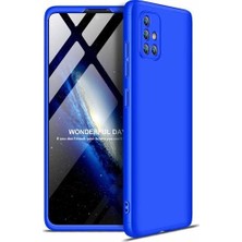 Kılıfist Samsung Galaxy A71 Kılıf Zore 360 Tam Koruma 3 Parça Ays Kapak Mavi