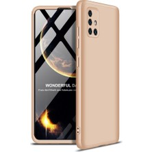 Kılıfist Samsung Galaxy A71 Kılıf Zore 360 Tam Koruma 3 Parça Ays Kapak Gold