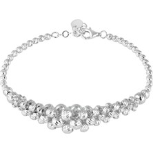 Glorria Gümüş Dorika Örgü Kelepçe Bileklik