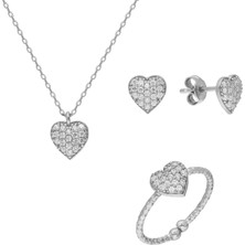 Glorria Gümüş Kalp Set