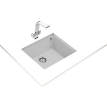 Teka SQUARE 50.40 TG ARTIC WHITE Tezgahaltı Granit Eviye Beyaz 50 cm 115230024