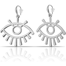 Forentina Gümüş Kaplama Göz Küpe