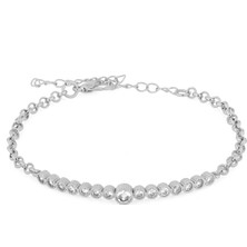 Forentina Gümüş Kaplama Zirkon Taşlı Bileklik