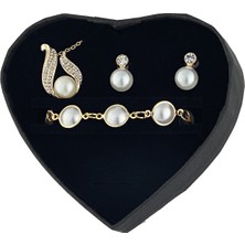 Forentina Inci Modeli Kolye Bileklik Küpe Seti