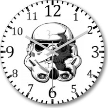 Baskı Dükkanı Stormtrooper Duvar Saati Bombeli Gercek Cam
