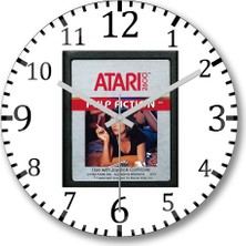 Baskı Dükkanı Pulp Fiction Game Atari Duvar Saati Bombeli Gercek Cam