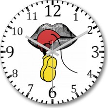 Baskı Dükkanı Mouse Na Boca Duvar Saati Bombeli Gercek Cam