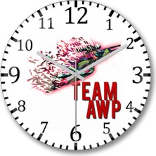 Baskı Dükkanı Cs Go Counter Strike Team Awp Duvar Saati Bombeli Gercek Cam