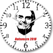 Baskı Dükkanı Bolsonaro Eleiçoes Duvar Saati Bombeli Gercek Cam