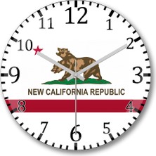 Baskı Dükkanı Fallout New California Republic Duvar Saati Bombeli Gercek Cam