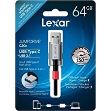 Lexar Jumpdrive C20C 64 GB USB Type-C 3.1 Bellek LJDC20C-64GBBEU