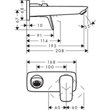 Hansgrohe Logis Ankastre Lavabo Bataryası 195 mm