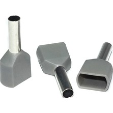 Nexo Çift Girişli İzoleli Kablo Yüksükleri Gri 2 x 2,50 mm2 250'li