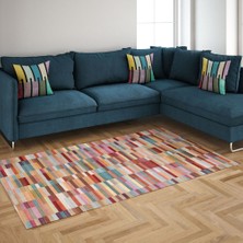 Exclusive Toprak Dijital Halı Stacy Geometrik Çok Renkli