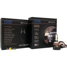 Stark Supervision Mini / Slim H11 Csp LED Xenon 8000 Lümen Şimşek Etkili 6000 Kelvin Beyaz Renkli Far Ampulü