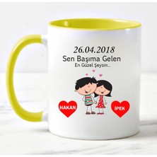 Nil Hediye Sevgiliye Özel Kupa Bardak Sarı