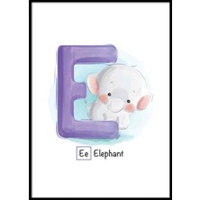 Beril Yamaç Design Studio Alfabe E Harfli Bebek Odası Poster