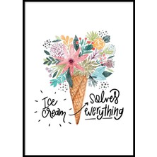 Beril Yamaç Design Studio Ice Cream Solves Everything Tipografik Poster
