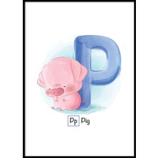 Beril Yamaç Design Studio Alfabe P Harfli Bebek Odası Poster