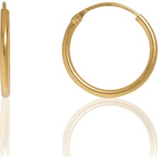 Ninova Silver Halka Model Altın Kaplama Gümüş Italyan Minimal Küpe