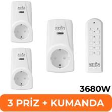 Axis Üçlü Uzaktan Kumandalı Priz Set 3680 W