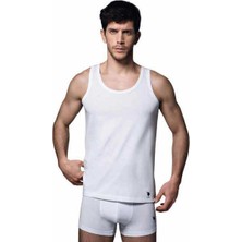 Erkek 2 Li Coton Beyaz Atlet 80188