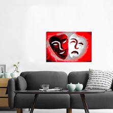 Tablosan Gülen Yüz Ağlayan Yüz Kanvas Tablo