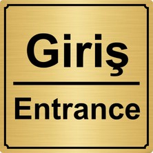 Özarslan DizaynGiriş/Entrance 15 x 15 cm Metal Yönlendirme Levhası Altın Renk Metal