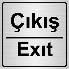 Özarslan DizaynÇıkış Exit 15 x 15 cm Metal Yönlendirme Levhası Gümüş Renk Metal